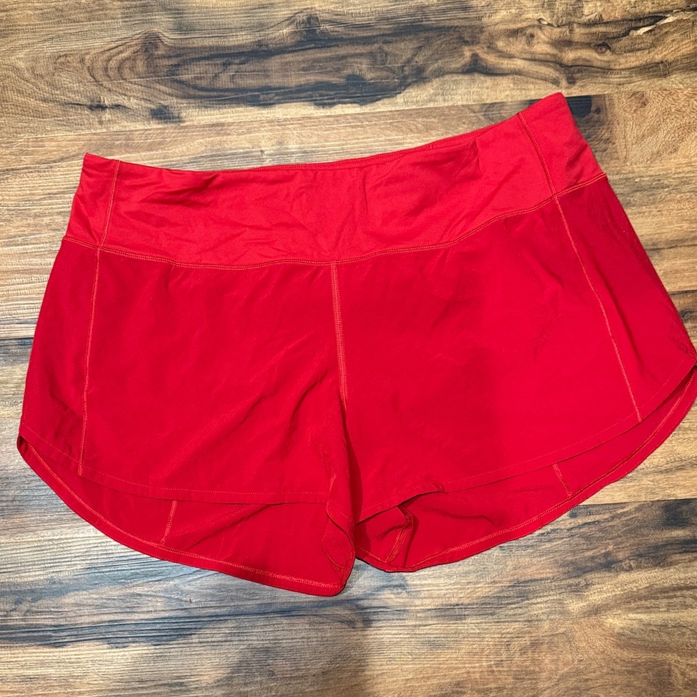 lululemon athletica Vibrant Red Athletic Shorts